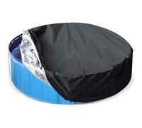 Bâche de Protection Ronde pour Piscine, Couverture de Piscine Tissu Oxford, Bâche pour Piscine avec Cordon de Serrage, pour Les piscines pour Chiens/Enfants (Noir, Diamètre 122*Hauteur 30CM)