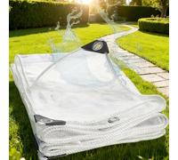 Bâche de Protection Transparente 150 x 340 cm 400G M², Imperméable, Anti-Déchirure, Protection Contre Le Vent Bâche de pour Piscine, Jardin, Voiture, Mobilier, A