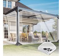 Bâche de protection transparente avec fermeture éclair, bâche PVC étanche pour l'extérieur - Idéale pour les meubles de jardin, le kiosque et le balcon - 2 x 2 m