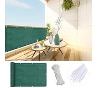 Bâche de protection UV pour balcon - 130 x 550 cm - En polyéthylène haute densité - 220 g/m² - Vert foncé