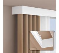 Bâche de rail de baie vitrée montée au plafond de 6 m - Panneau de lambris et supports de séparation de pièce pour déflecteur de corniche - Pas besoin de rail - Parfait pour les balcons et les