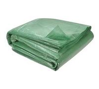 IDMARKET Bâche de rechange pour serre de jardin tunnel 12m² 4 x 3 x 2 m anti-UV avec porte et fenêtres ZEBRA verte