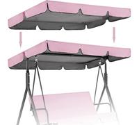 Bâche de rechange rotative imperméable et résistante aux rayons UV pour chaise balançoire de patio de 2 et 3 places, rose, 195 x 125 x 15 cm
