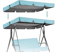 Bâche de rechange rotative imperméable résistante aux rayons UV pour chaise balançoire de patio 2 et 3 places, bleu ciel bleu, 195 x 125 x 15 cm