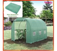 Bâche de rechange serre tunnel - AKOZON - 6495 - 3x2x2 m - PE 140 g/m² anti-UV - 6 fenêtres + porte zippée