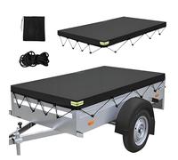 Bâche de Remorque 214 x 122 x 13 cm avec Corde de Bâche Bâche de Protection pour Remorque, Bâche de Remorque Plate Bâche Anti-Vent et Imperméable Compatible avec Remorques de Voiture 750 kg