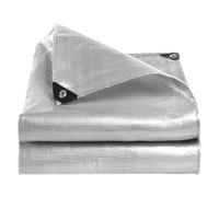 Bâche de Remorque 640 x 760 cm à La Moisissure Bâche de Protection avec Oeillets Haute Performance Résistance Anti UV pour Exterieur, Jardin, Tonnelle, Camping, Meubles, Argent