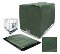 Bâche de réservoir d'eau, Bâche Couverture Réservoir IBC pour Cuve 1000L, Capôt de Protection Container Citerne Eau, Anti-poussière Anti-UV Anti-Pluie, 120x100x116cm (Vert)