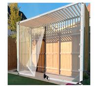 Bâche de rideau en plastique transparent personnalisable avec fermeture éclair, panneaux latéraux transparents pour tonnelle, terrasse, jardin, crèches - Bâche transparente imperméable (5 x 2,5 m)