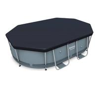 Bâche de sécurité - BESTWAY - Ovale 300 x 200 cm - PVC 175 gr/m2 - Drainage intégré - Cordes de fixation