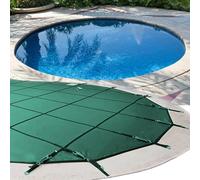 Bâche de sécurité d'hiver pour piscine creusée, en maille robuste, empêche les débris et améliore la sécurité pour les terrasses en bois ou les sols en béton