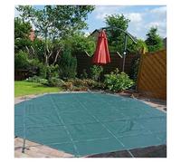 Bâche de sécurité d'hiver robuste pour piscine creusée, maille verte avec ancrages et kit d'outils, adaptée à toutes les tailles de piscine
