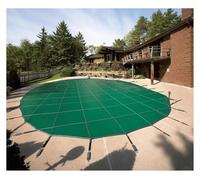 Bâche de sécurité pour piscine creusée de qualité commerciale, protection hivernale robuste pour terrasse en bois et sol en béton, comprend un kit de ressort d'ancrage en laiton