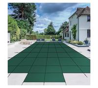 Bâche De Sécurité pour Piscine d'hiver Piscine Rectangulaire, Bâche De Piscine d'hiver Verte, Matériel D'installation Inclus Filet Anti-Feuilles pour Piscine Extérieure(Blue,Dia 2.4m(8ft))