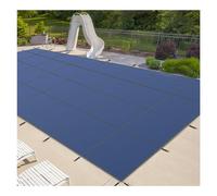 Bâche de sécurité pour piscines rectangulaires - En filet - Pour piscines encastrées - Bâche d'hiver - Avec toutes les pièces de fixation - Bleu - Rectangle 16 x 32 m