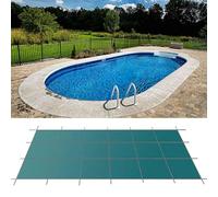 Bâche de sécurité rectangulaire pour piscine - Bâche d'hiver en maille robuste pour une protection contre les intempéries, 6,2 x 6 m - Solution de sécurité sûre et durable pour piscine verte
