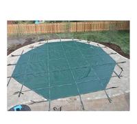 Bâche de sécurité ronde robuste pour piscine creusée - Protection hivernale - Matériel complet inclus - Convient aux piscines de 4,9 m - Bleu durable pour terrasse en bois/sol en béton