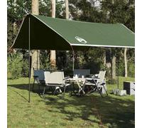 Bâche de tente de camping verte 430 x 380 x 210 cm, imperméable, tissu Oxford 210D avec revêtement PU, protection solaire, coupe-vent, pour trekking en extérieur, avec barres et sac de transport