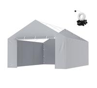 VEVOR Toile d'auvent de rechange pour abri de voiture, 6,1x4 m, bâche de garage paroi latérale, imperméable protégée contre UV, installation facile élastiques à billes, gris (haut et cadre non inclus)