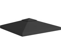 Bâche de toit de pavillon avec conduit de cheminée 310 g/m² 3x3 m Noir