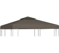 Bâche de toit de pavillon avec conduit de cheminée 310 g/m² 3x3 m taupe