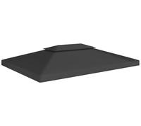 Bâche de toit de pavillon avec conduit de cheminée 310 g/m² 4x3 m Noir
