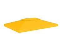 Bâche de toit de tonnelle - 4 x 3 m - Jaune - Avec cheminée - Tissu polyester imperméable 310 g/m² - Revêtement PVC - Résistant aux intempéries - Avec fermetures - Pour jardin, terrasse