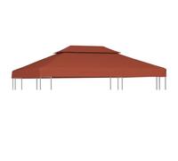 Bâche de toit pour tonnelle avec cheminée 4 x 3 m, terre cuite, toit imperméable 310 g/m² en tissu polyester avec revêtement PVC, coins renforcés, fermetures incluses
