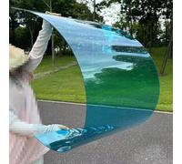 Bâche de toiture en Polycarbonate, Plaque Acrylique Transparente Bleue légère, revêtement de Serre, auvent de Pluie, Couverture de terrasse extérieure, Facile à découper (80 cm x 2,5 m (2,62