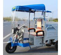 Bâche De Tricycle Électrique, Housse Idéale pour Tricycle Adulte, Benne Protection Respirante Et Portable pour Véhicule avec Fermeture Éclair(Blue,90cm/35.4in)