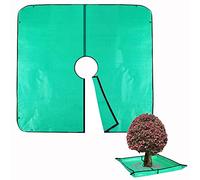 Bâche d'élagage paysager, 200 x 200 cm, bâche de paysage pour taille avec trou de 30,5 cm, bâche imperméable pour élagage des arbres, avec boucles d'angle, peut tenir debout autour des arbres et des