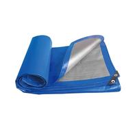 Bâche d'extérieur，Bâche PE Robuste - différentes Tailles Filet d'ombrage Bâche Couverte pour serres, Bois de Chauffage, Meubles de Jardin, 140 g/m² Bleu Argent (140g/㎡,4x5m)