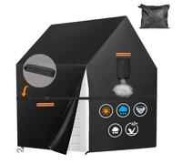 Bâche d'extérieur étanche 420D pour maison de jeu en plein air - Abri de jardin Oxford - Maison de jeu - Housse en bois avec fermeture éclair - Rayures étanches - 4