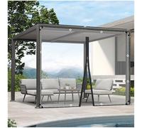 Bâche d'extérieur imperméable pour pergola avec panneaux latéraux transparents à fermeture éclair et œillets, 5,8 x 3,5 m - Solution d'intimité résistante aux intempéries