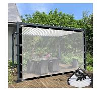 Bâche d'extérieur transparente en polyéthylène résistant aux intempéries - Rideau en plastique transparent avec œillets - Taille personnalisable - 4 x 5 m pour porches et tonnelles
