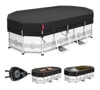 Bâche D'Hiver Ovale Pour Piscine Ovale Bestway/Intex/Coleman De 2,6 X 4,3 M, Tissu Robuste Amélioré Durable Et Coupe-Vent Ultime A