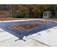 Bâche d'hiver pour piscine avec filet à feuilles, matériel complet inclus, haute résistance pour pose de terrasse en bois ou sol en béton