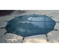 Bâche d'hiver ronde ovale pour piscine creusée avec bord élastique et ressorts en maille, couverture à bulles