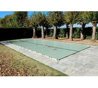 Bâche d'Hivernage Amande 7,60 x 4,10 m Piscine Maximum 7 x 3,50 m avec Grille Centrale d'Evacuation - Fabrication Française - Direct Usine - 550 g/m²