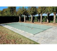 Bâche d'Hivernage Amande 7,60 x 4,60 m Pour Piscine Maximum 7 x 4 m avec Grille Centrale d'Evacuation - Fabrication Française - Direct Usine - 550
