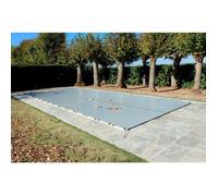 Bâche d'Hivernage pour Piscine 550 g/m² Gris Clair avec Grille Centrale d'Evacuation - Fabrication Française - Direct Usine
