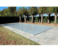 Bâche d'Hivernage pour Piscine 550 g/m² Gris Clair avec Grille Centrale d'Evacuation - Fabrication Française - Direct Usine