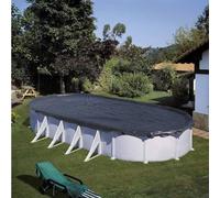 Bâche d'hivernage pour piscine acier ovale GRE 6,10 x 3,75 m - 180 g/m²