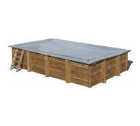 Bâche d'hivernage pour piscine bois rectangulaire Evora 6,20 x 4,20 m - Gré Gris G