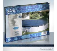 Bâche d'hivernage pour piscine ronde GRE - Ø 550 - 100g/m² - Bleu - Empêche les impuretés et la photosynthèse