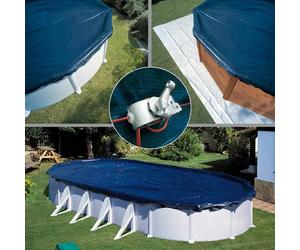 Bâche d'hivernage renforcée pour piscine acier Gre - Ovale 8,20x4,60m (pour piscine de 7,30x3,75m ou en huit de 6,40x3,90m)