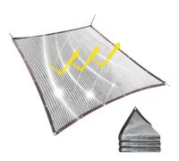 Bâche d'Ombrage avec Œillets Film Aluminium Réfléchissant Argenté | Bâche de Protection Solaire pour pour Extérieur Camping Cour Parterre Fleurs Protection Poulailler Chenil