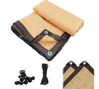Bâche d'ombrage en maille résistante aux UV pour extérieur avec œillets pour une suspension facile dans le jardin, la terrasse et l'arrière-cour - Protection solaire durable, beige, 2,7 x 6,7 m