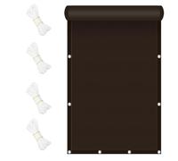 Bâche d'ombrage imperméable et anti-UV - 120 x 240 cm - Coupe-vent - Avec kit de fixation pour jardin, terrasse, piscine - Voile d'ombrage marron pour une protection solaire ultime