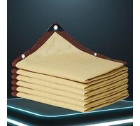 Bâche d'ombrage pour extérieur 2 x 10 m, protection UV à 90 % résistante à la déchirure avec œillets, idéale pour jardin, terrasse, brise-vent, beige, 6 x 7 m